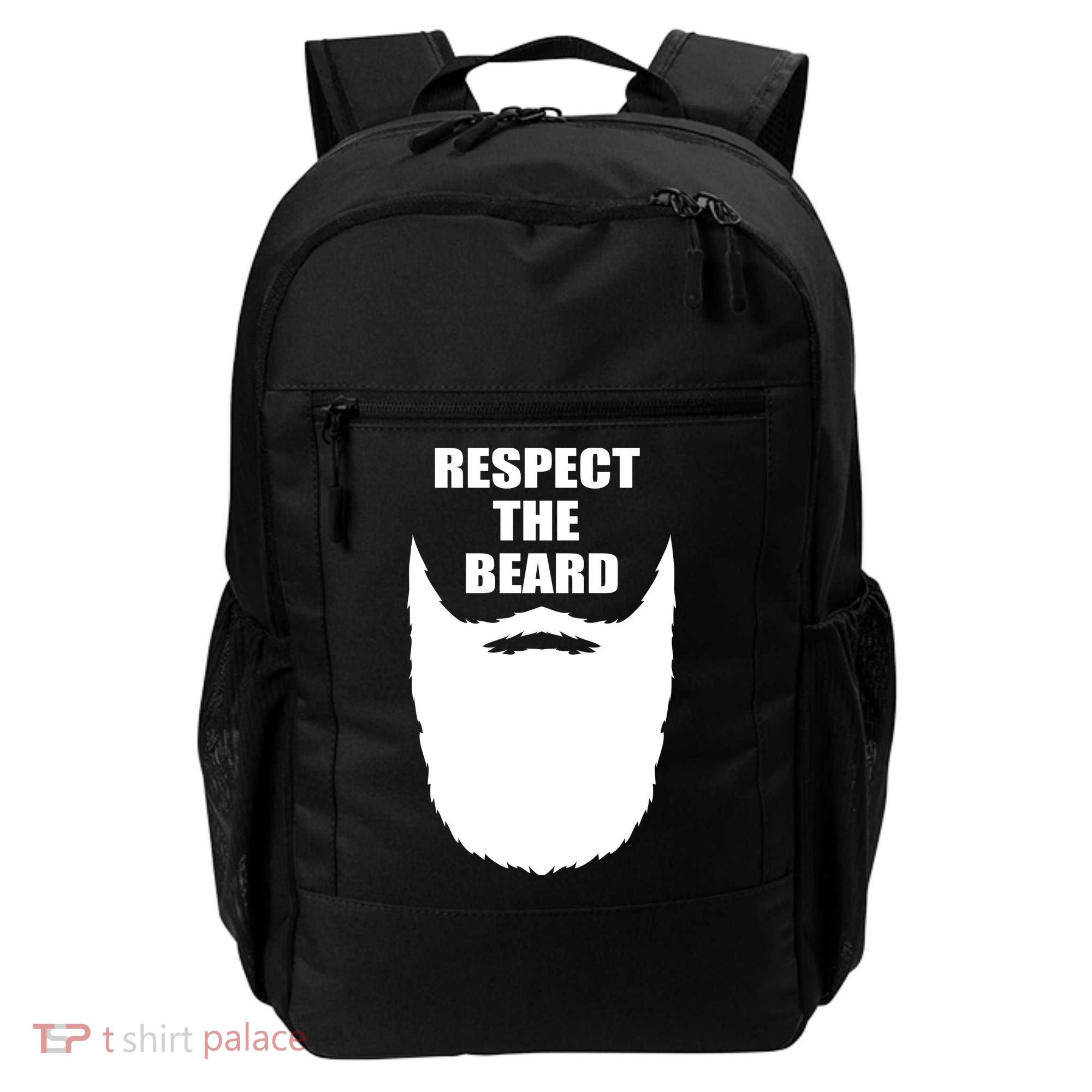 Respect The Beard Funny Bearded Backpack
