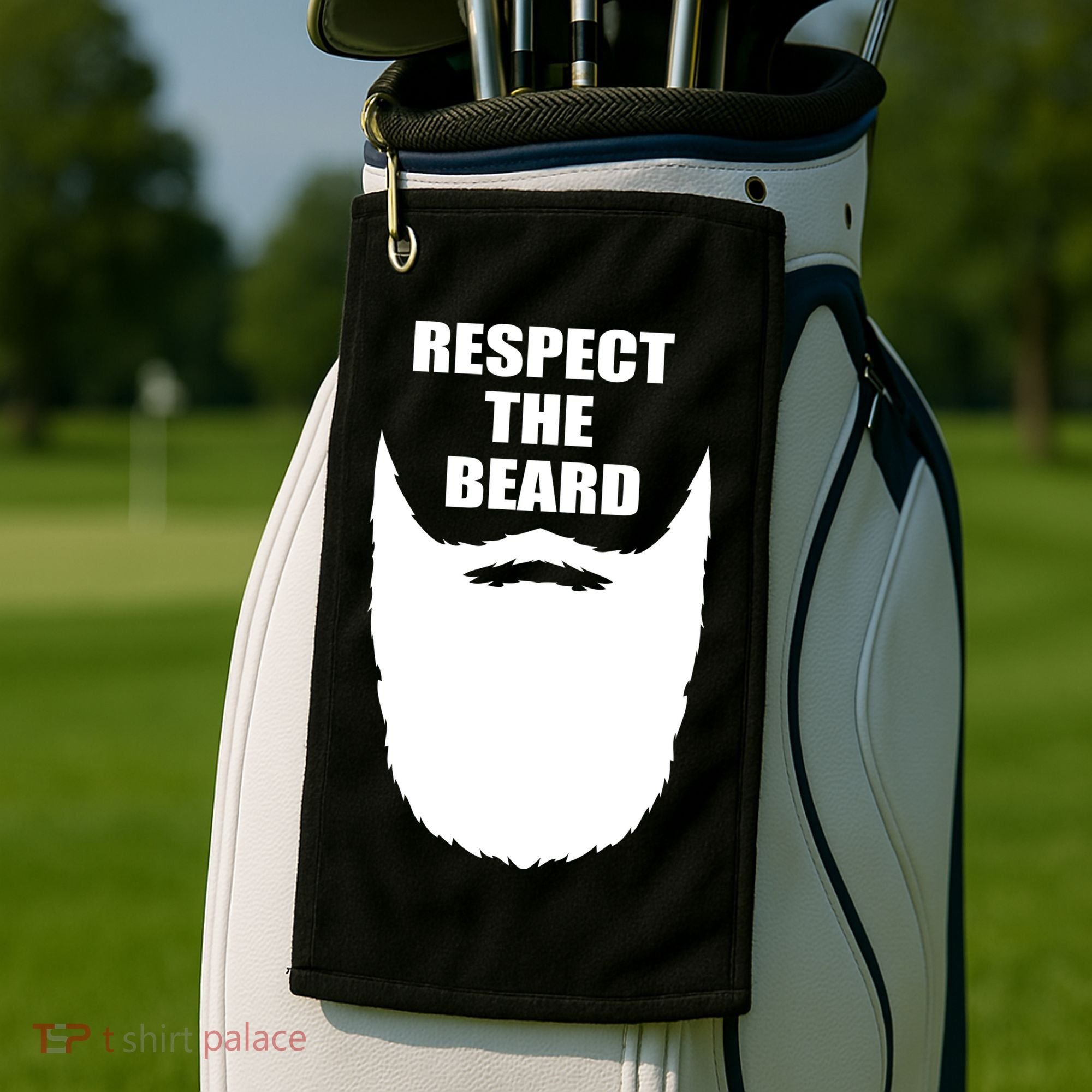 Respect The Beard Funny Bearded Golf Towel