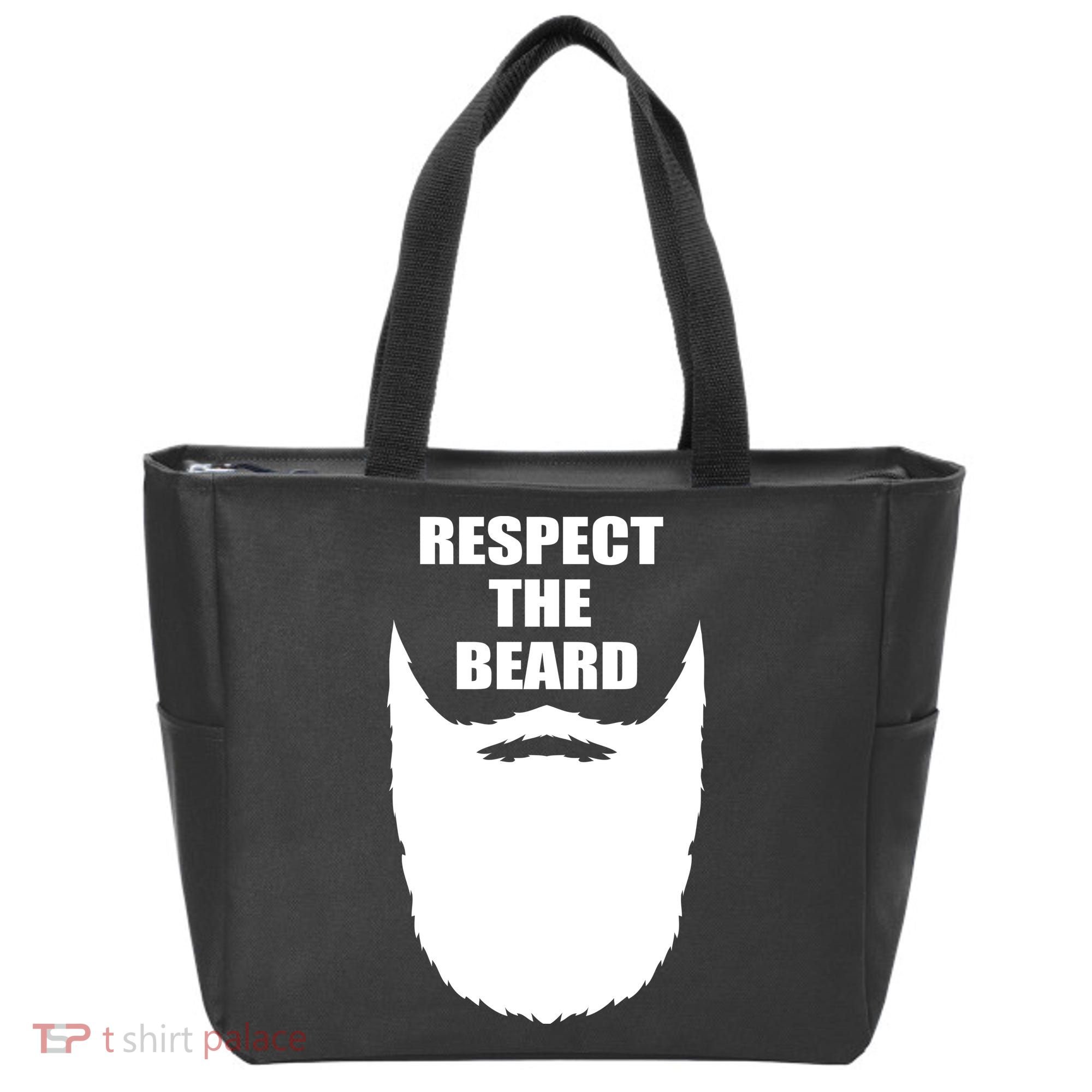 Respect The Beard Funny Bearded Tote Bag