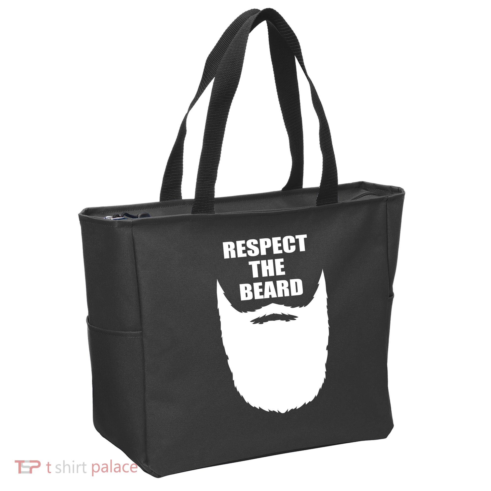 Respect The Beard Funny Bearded Tote Bag