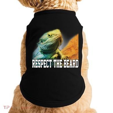 Respect The Beard Funny Bearded Dragon Doggie Tank