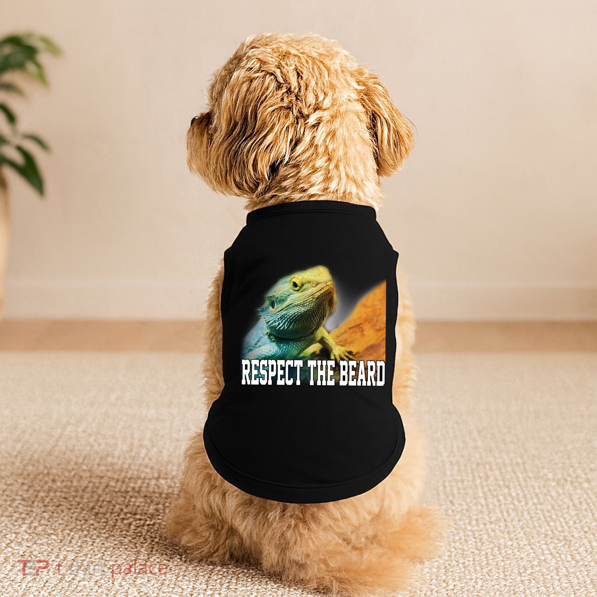 Respect The Beard Funny Bearded Dragon Doggie Tank