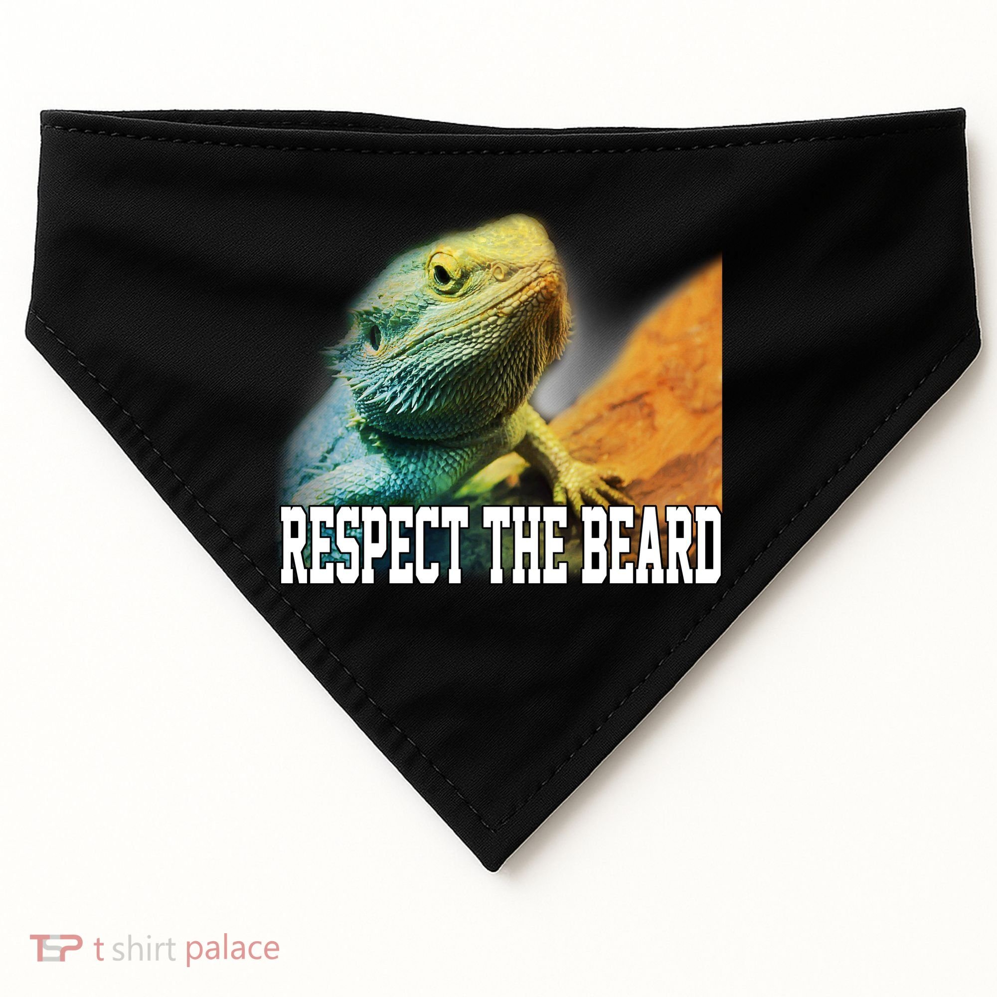 Respect The Beard Funny Bearded Dragon USA-Made Doggie Bandana