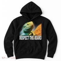 Respect The Beard Funny Bearded Dragon Hoodie thumb 0