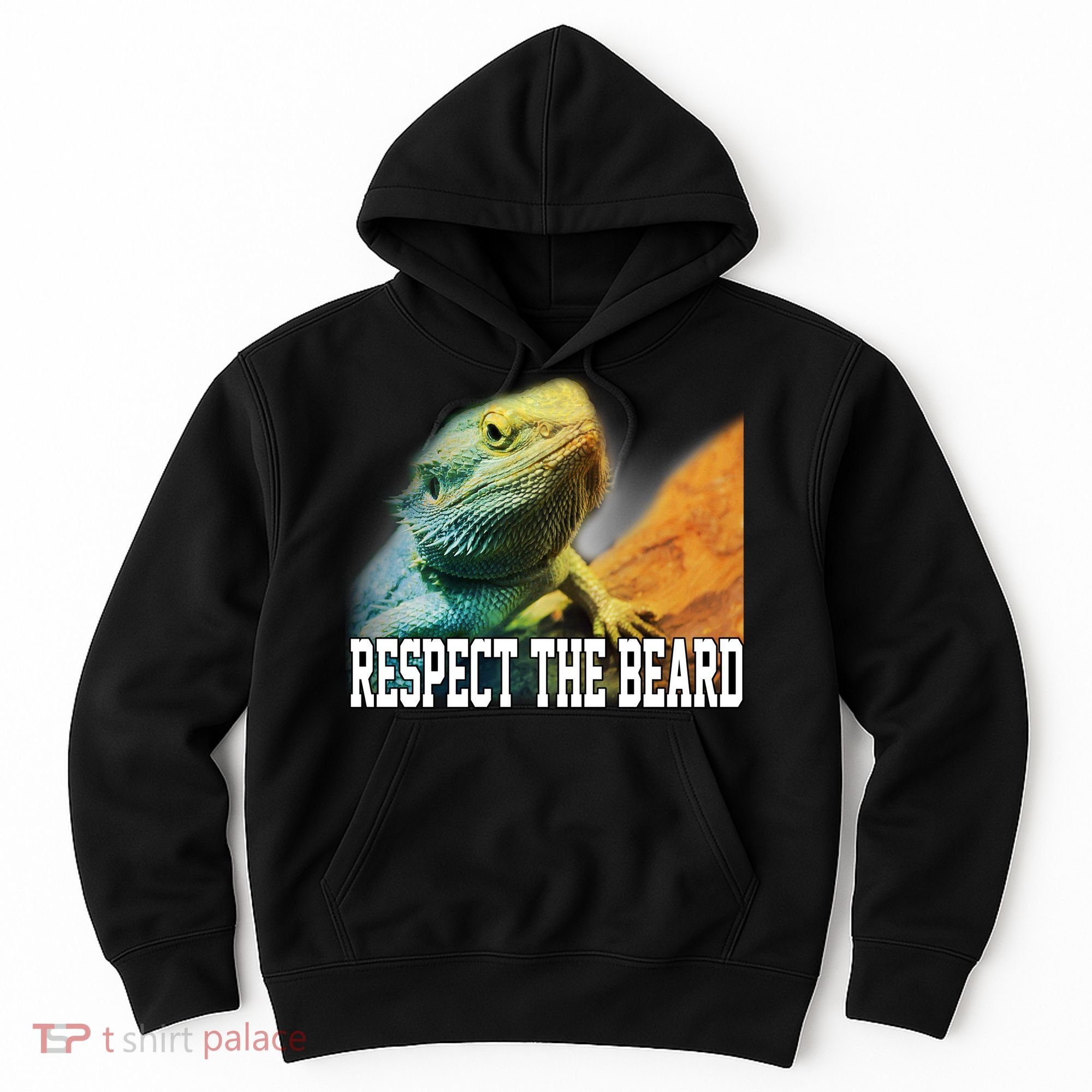 Respect The Beard Funny Bearded Dragon Hoodie