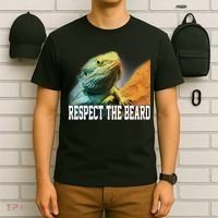 Respect The Beard Funny Bearded Dragon T-Shirt thumb 6