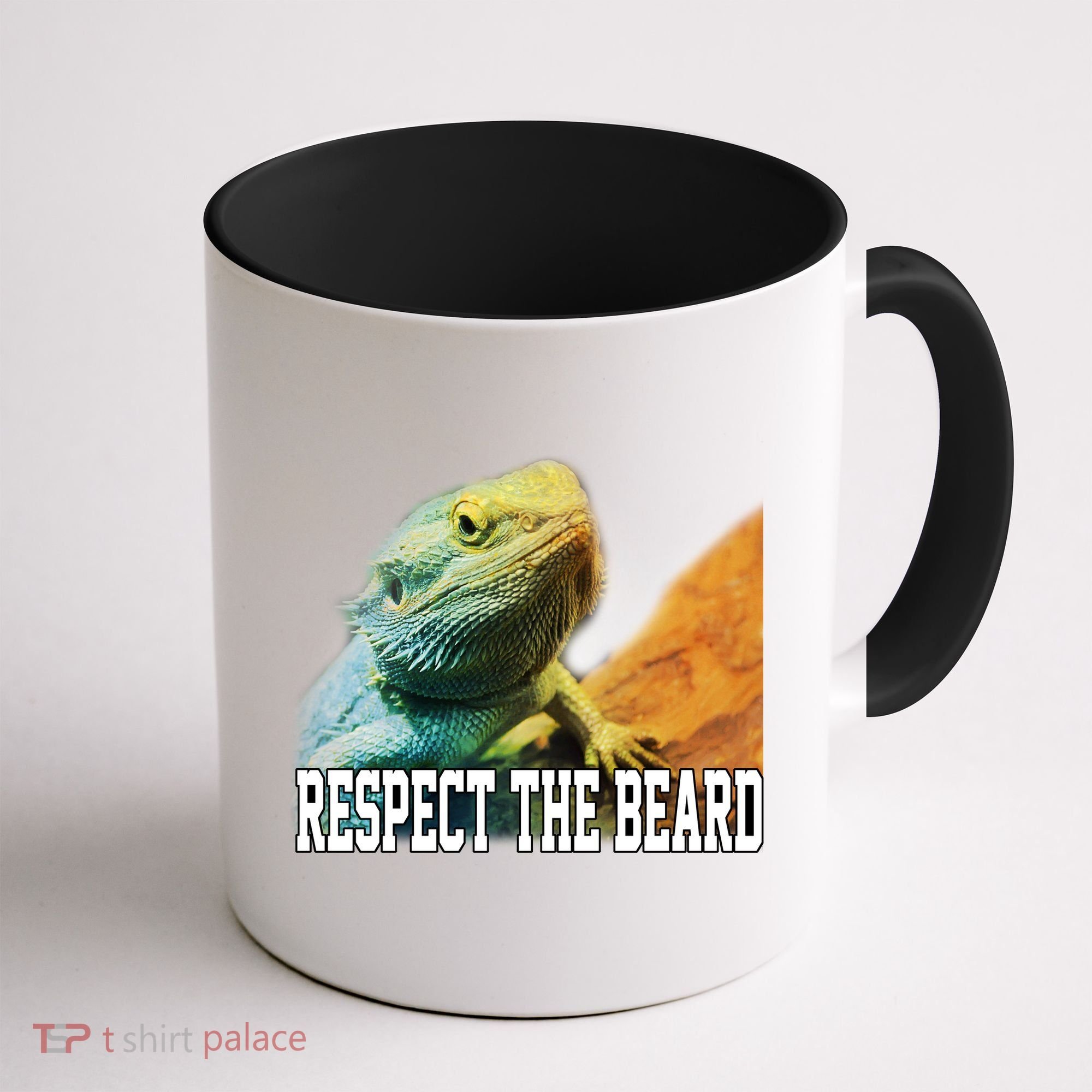 Respect The Beard Funny Bearded Dragon Coffee Mug