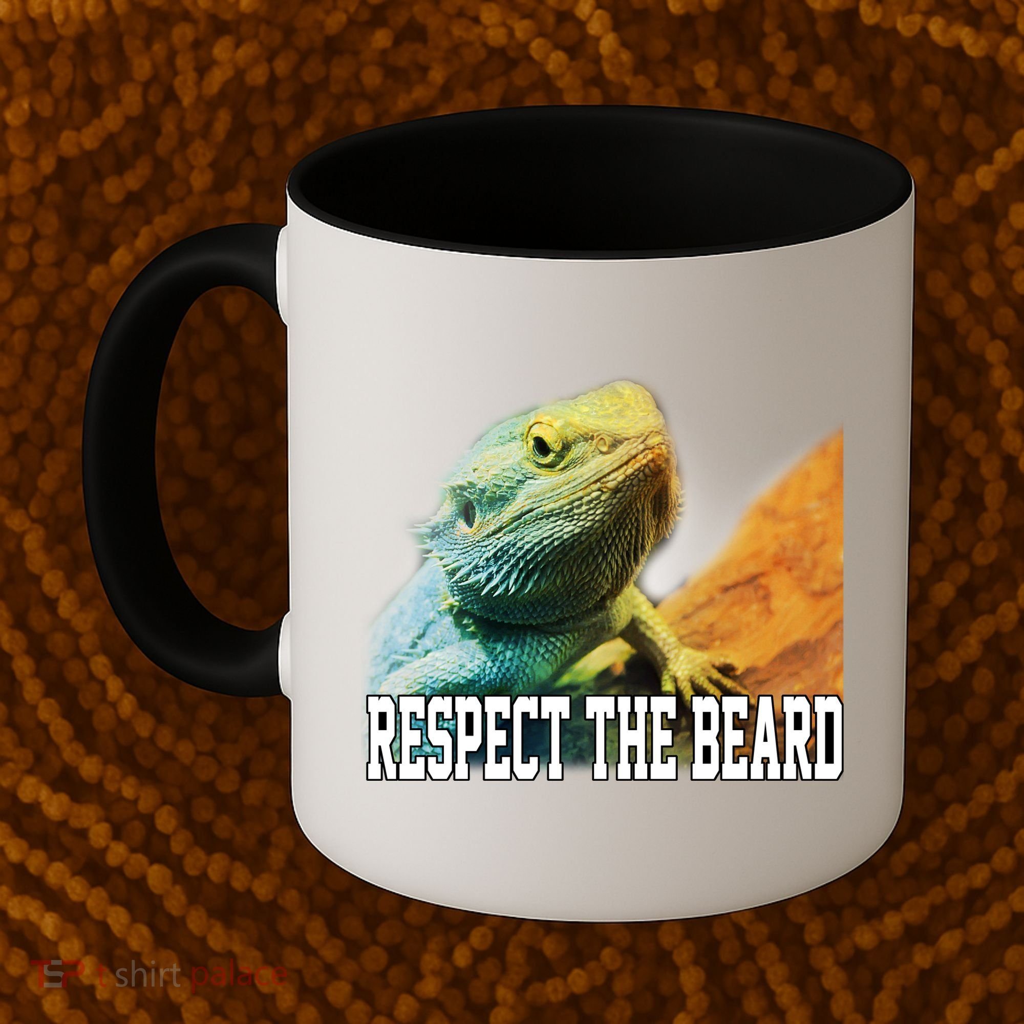Respect The Beard Funny Bearded Dragon Coffee Mug