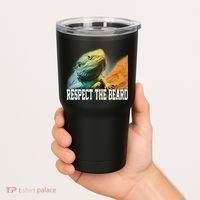 Respect The Beard Funny Bearded Dragon Tumbler thumb 2