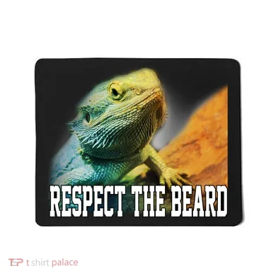 Respect The Beard Funny Bearded Dragon Mousepad