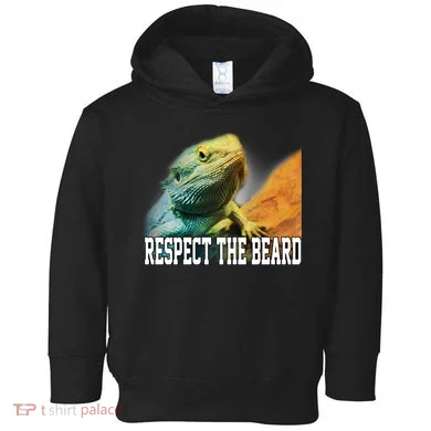 Respect The Beard Funny Bearded Dragon Toddler Hoodie