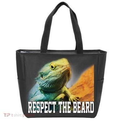 Respect The Beard Funny Bearded Dragon Tote Bag
