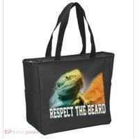 Respect The Beard Funny Bearded Dragon Tote Bag thumb 2