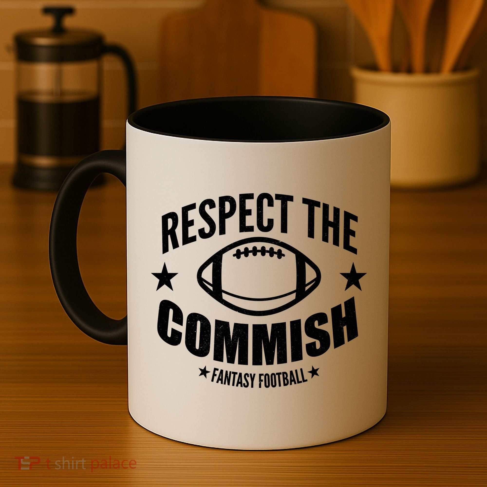 Respect The Commish Fantasy Football Coffee Mug