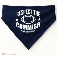 Respect The Commish Fantasy Football USA-Made Doggie Bandana thumb 0