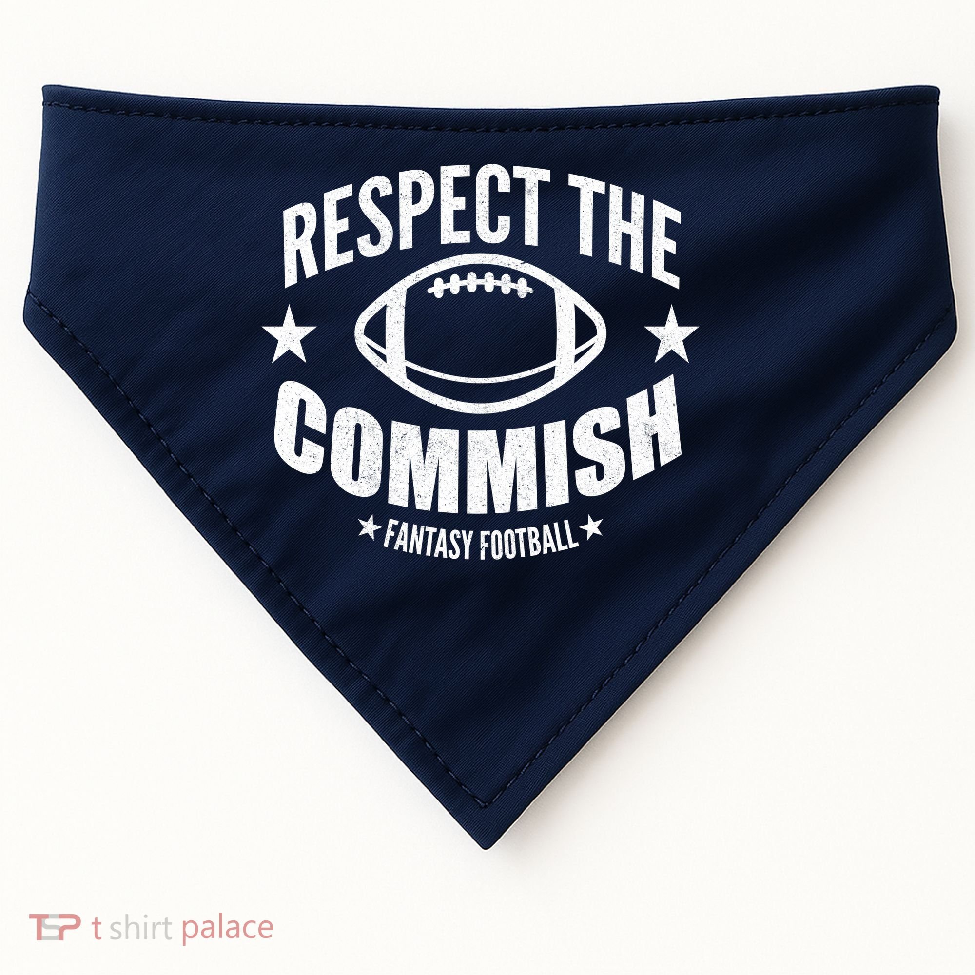 Respect The Commish Fantasy Football USA-Made Doggie Bandana