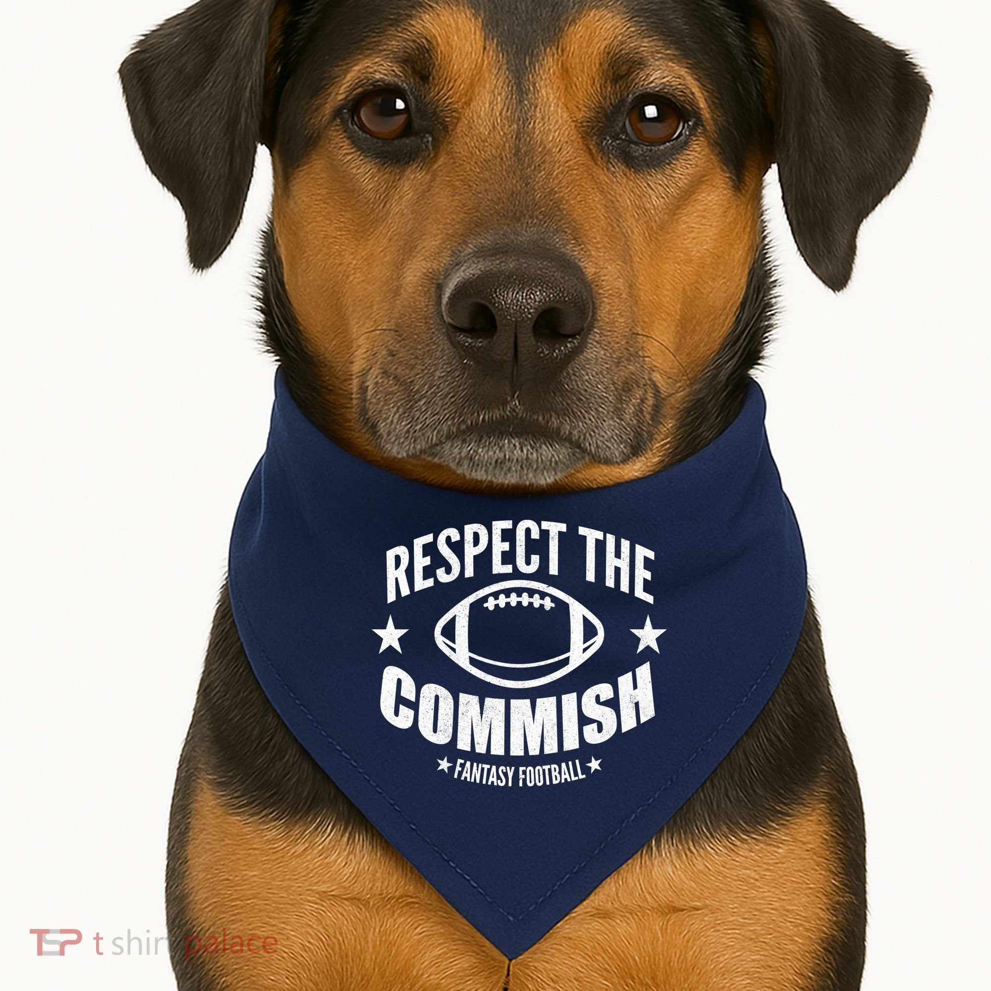 Respect The Commish Fantasy Football USA-Made Doggie Bandana