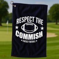 Respect The Commish Fantasy Football Golf Towel thumb 1