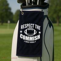 Respect The Commish Fantasy Football Golf Towel thumb 2