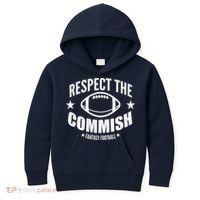 Respect The Commish Fantasy Football Kids Hoodie thumb 0