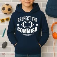 Respect The Commish Fantasy Football Kids Hoodie thumb 2