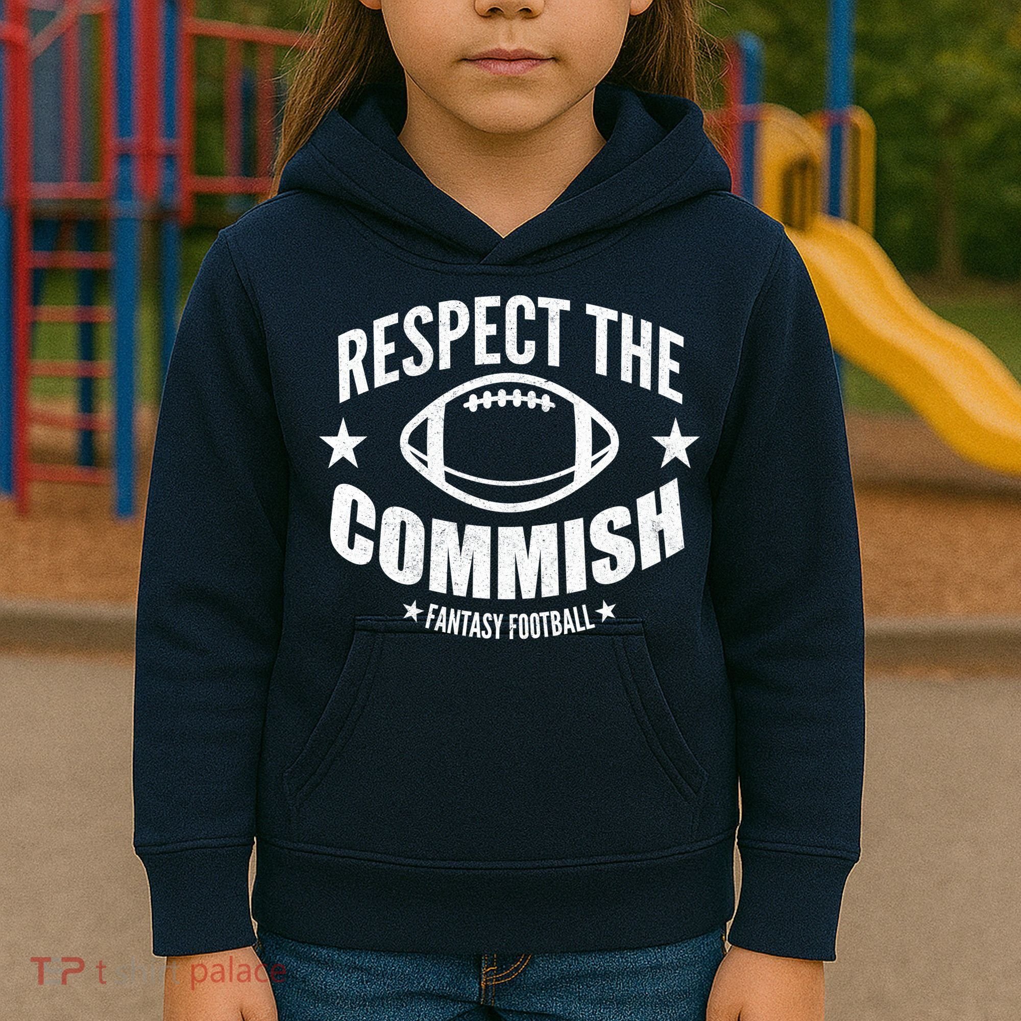 Respect The Commish Fantasy Football Kids Hoodie