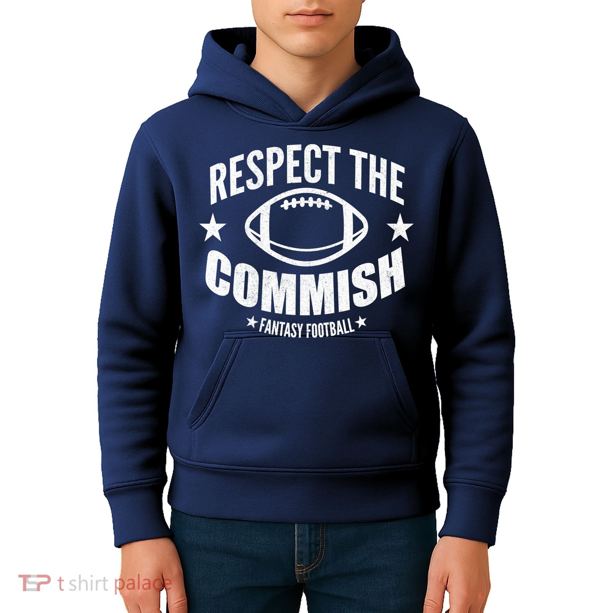 Respect The Commish Fantasy Football Kids Hoodie