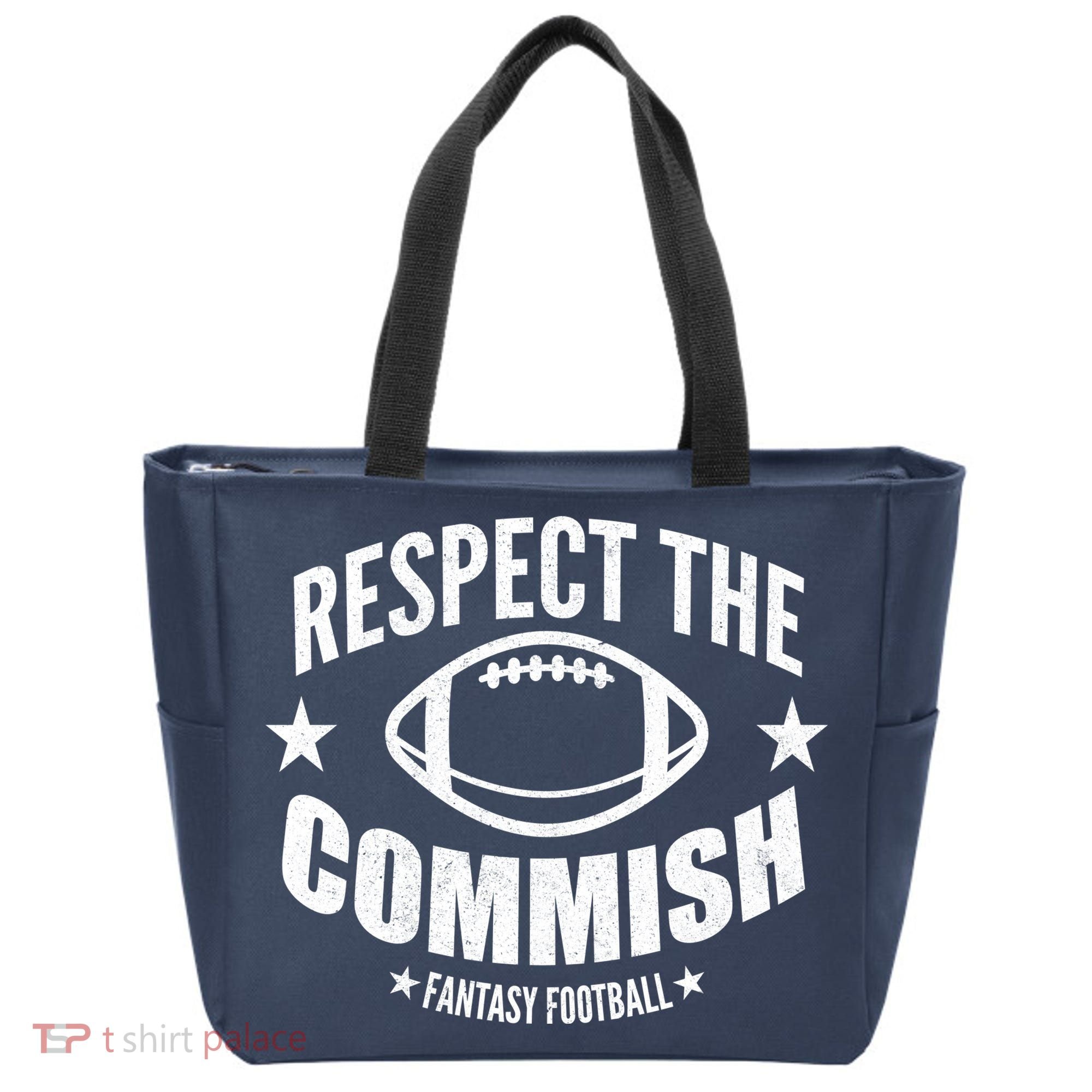 Respect The Commish Fantasy Football Tote Bag