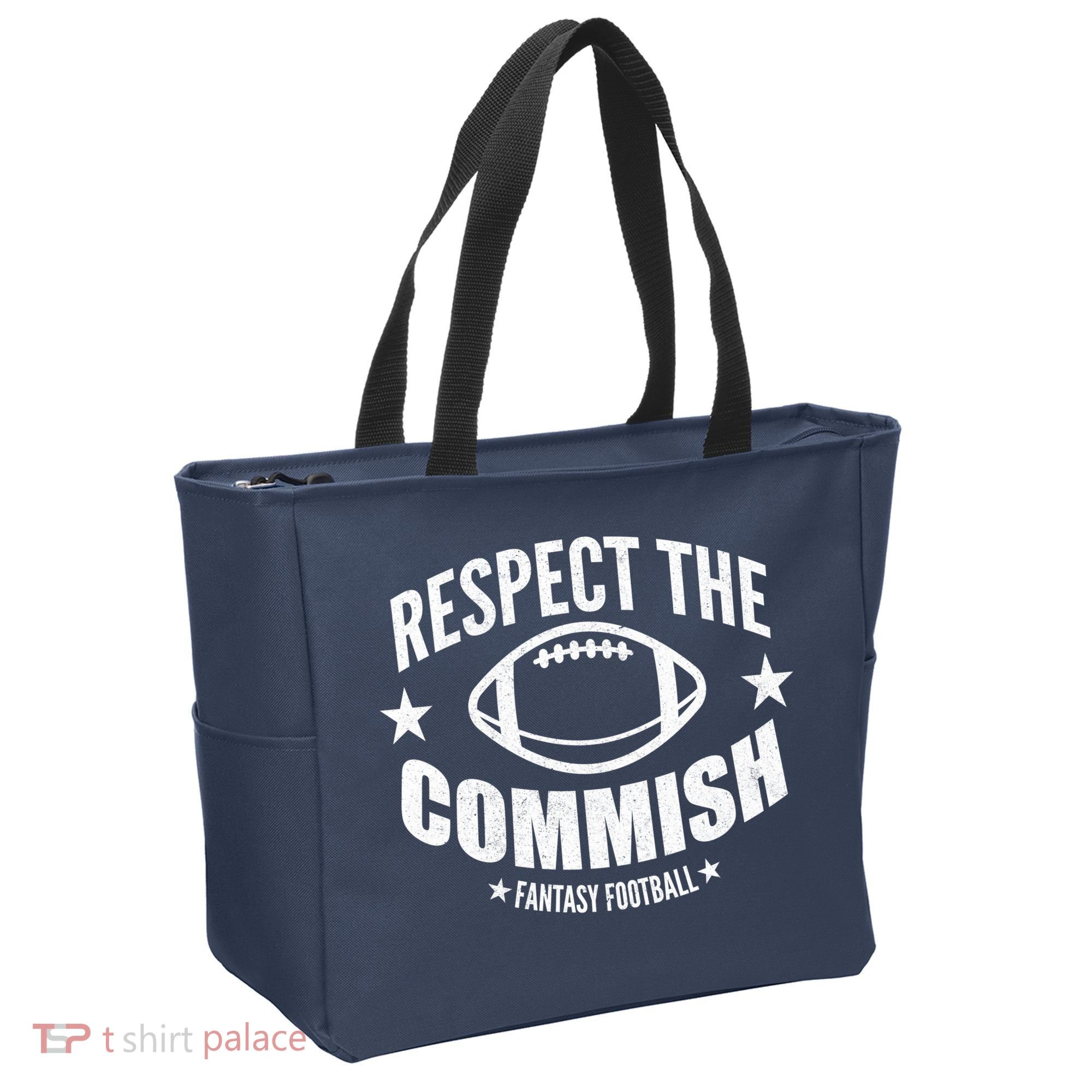 Respect The Commish Fantasy Football Tote Bag