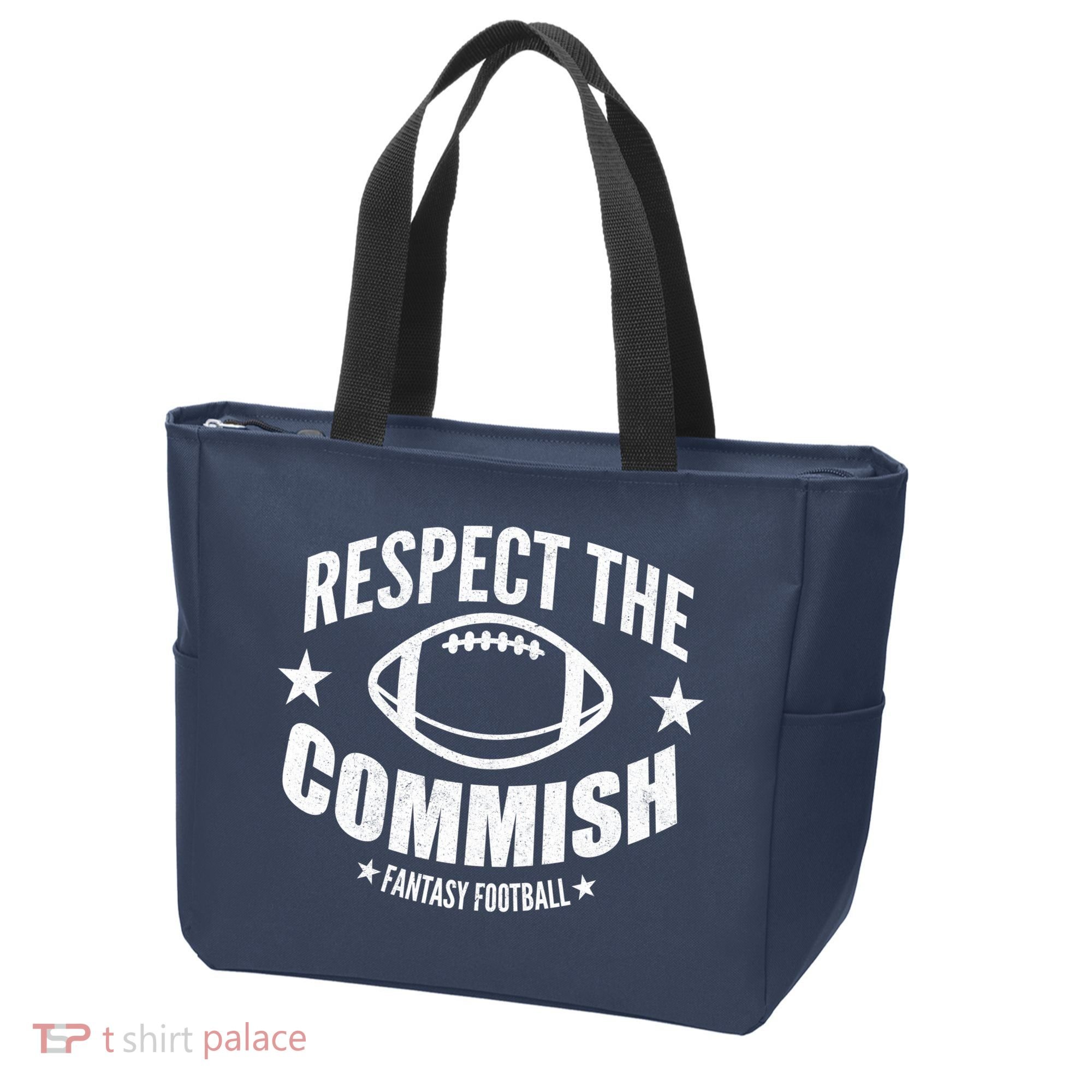 Respect The Commish Fantasy Football Tote Bag