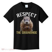 Respect The Groundhog Kids T-Shirt thumb 0