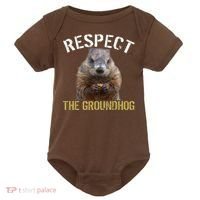 Respect The Groundhog Baby Bodysuit thumb 0