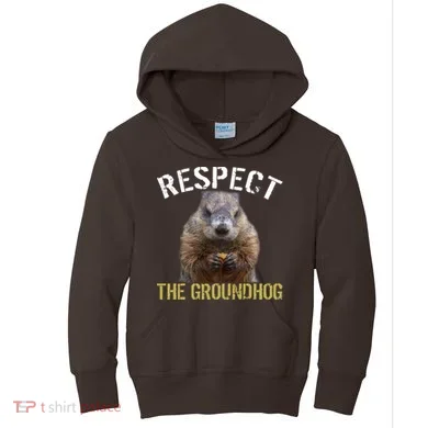 Respect The Groundhog Kids Hoodie