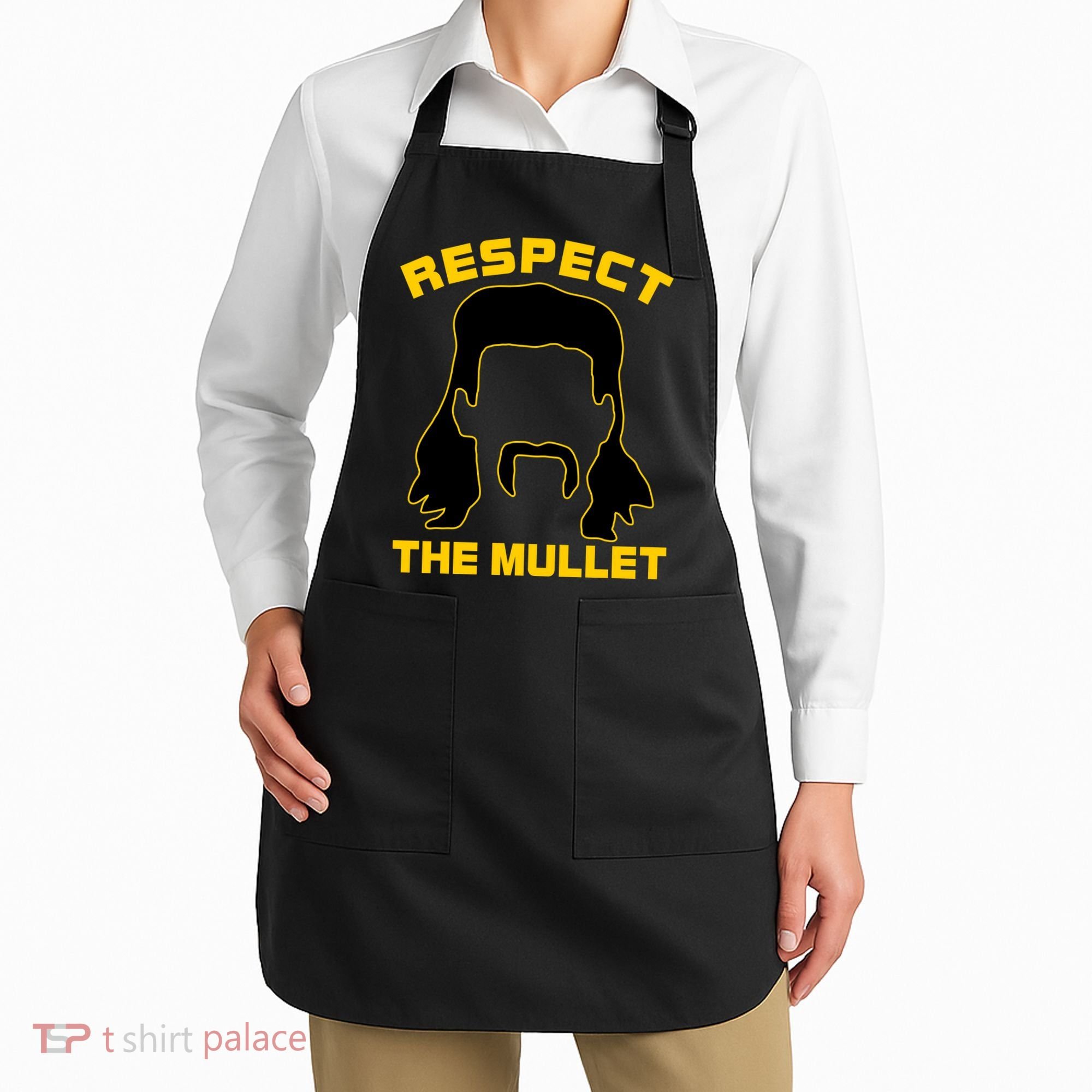 Respect The Mullet Hair Game Apron