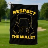 Respect The Mullet Hair Game Golf Towel thumb 1