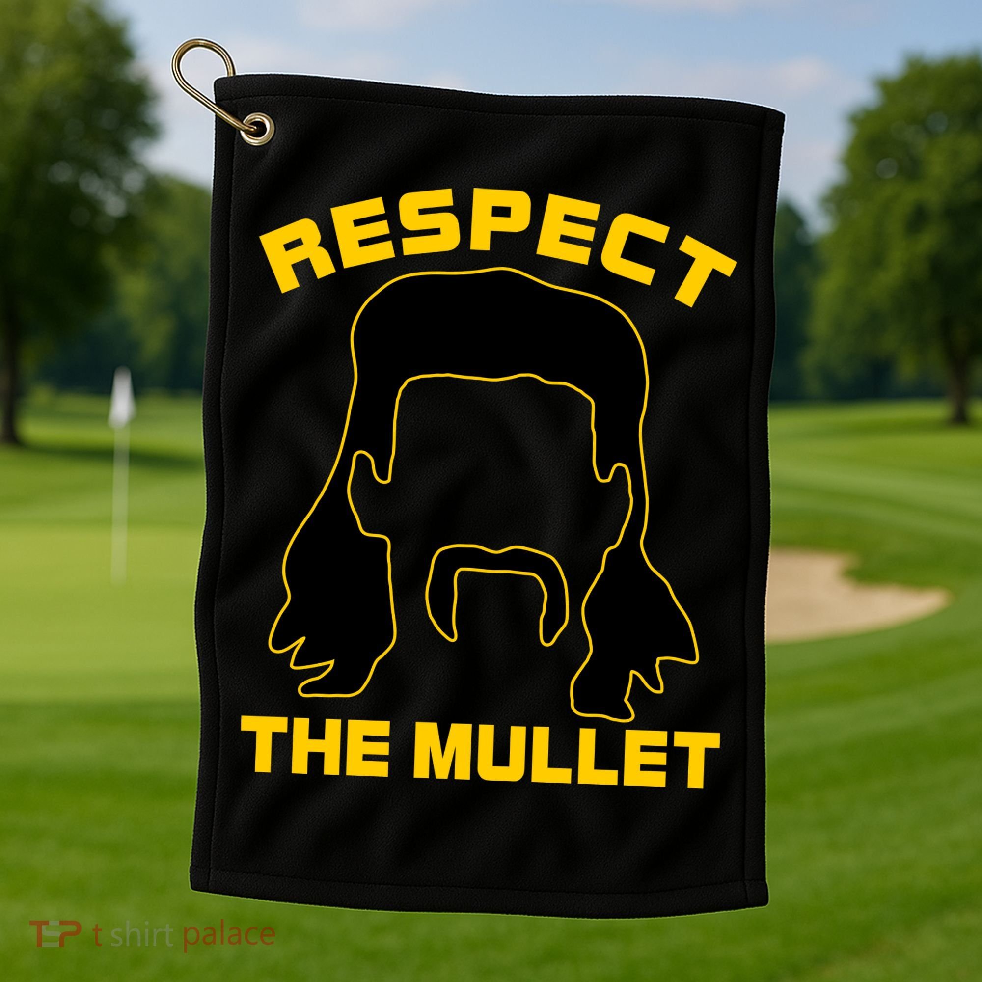 Respect The Mullet Hair Game Golf Towel