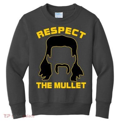 Respect The Mullet Hair Game Kids Sweatshirt