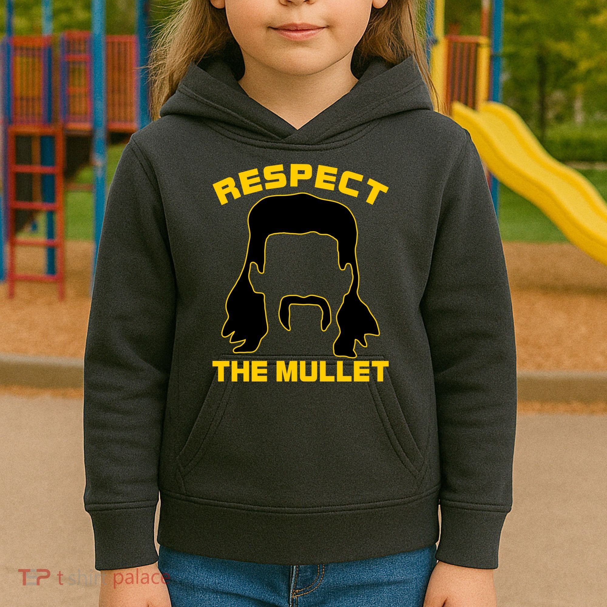Respect The Mullet Hair Game Kids Hoodie