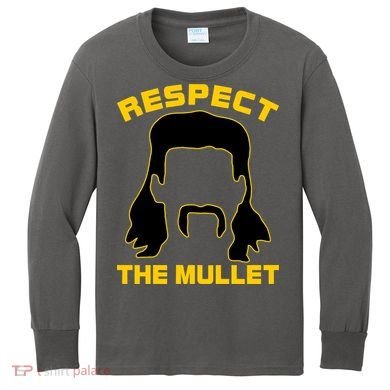 Respect The Mullet Hair Game Kids Long Sleeve Shirt
