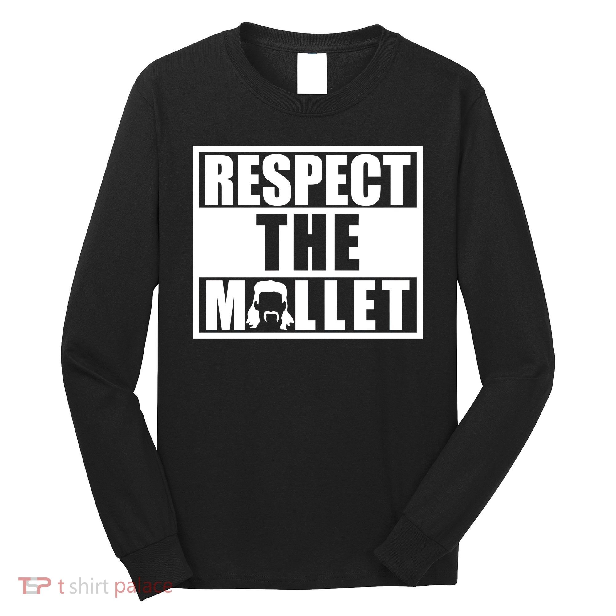 Respect The Mullet Hair Game Box Graphic Long Sleeve Shirt