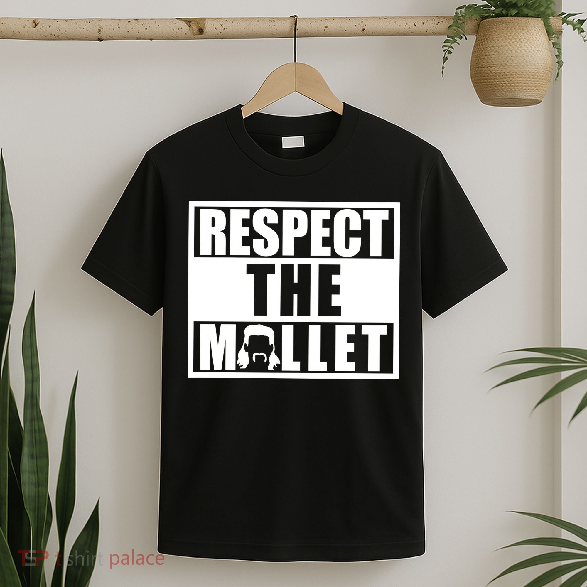 Respect The Mullet Hair Game Box Graphic T-Shirt