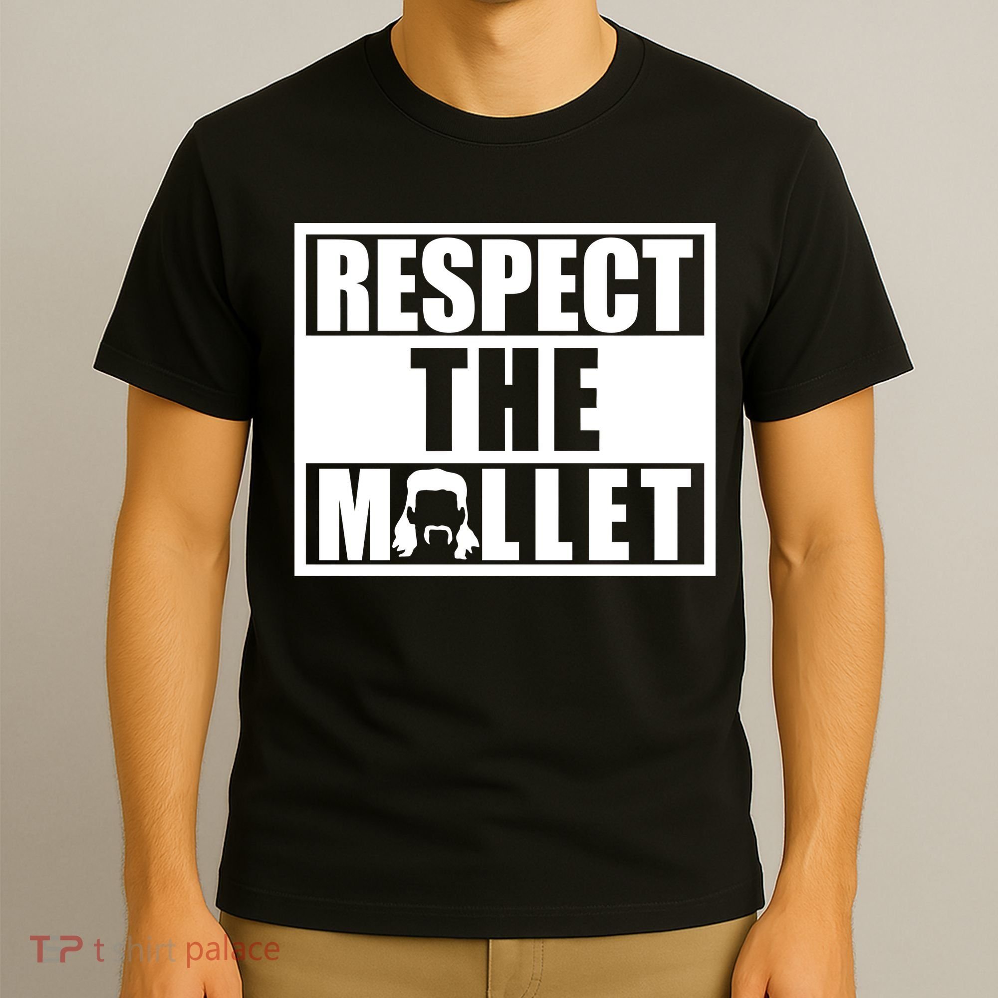 Respect The Mullet Hair Game Box Graphic T-Shirt