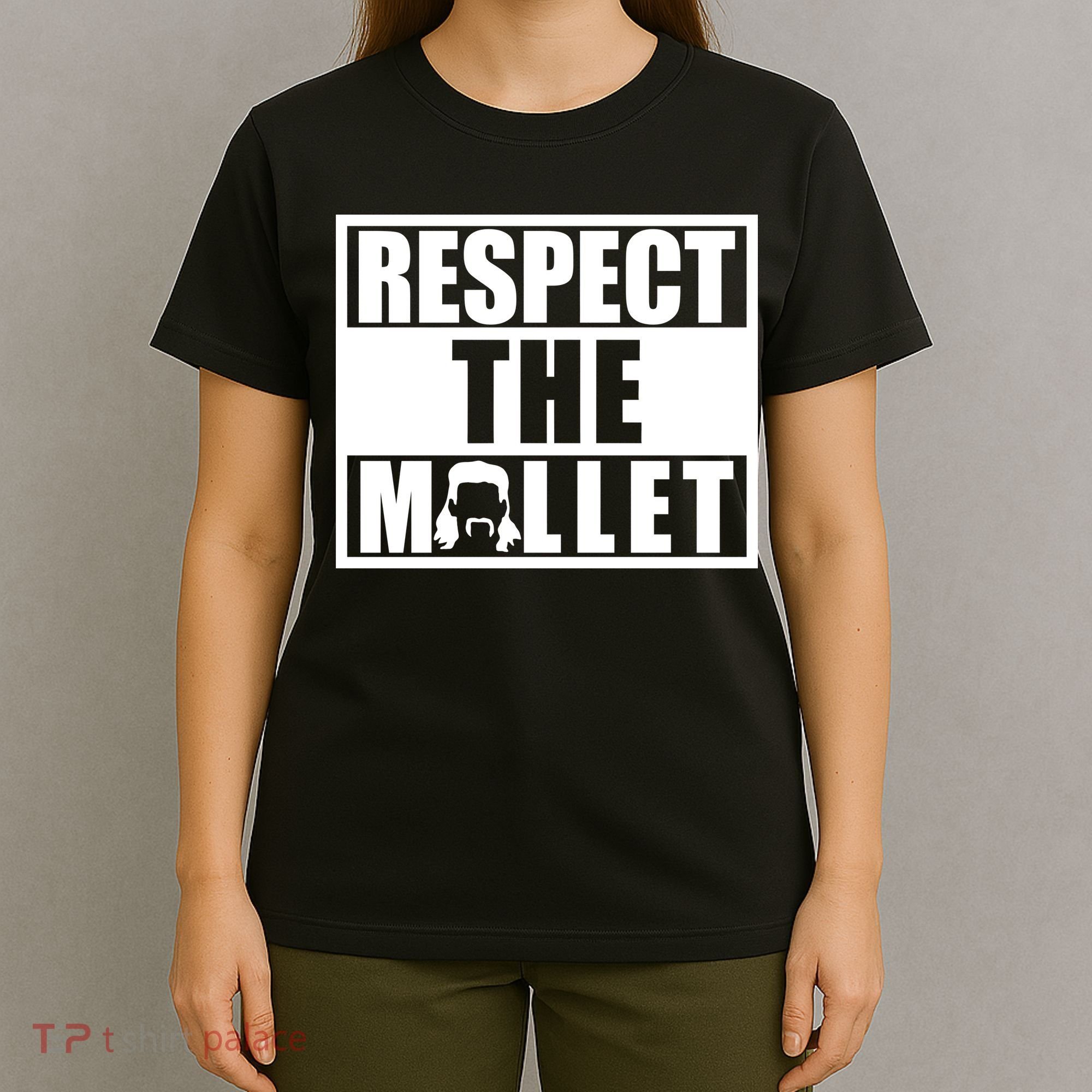 Respect The Mullet Hair Game Box Graphic T-Shirt