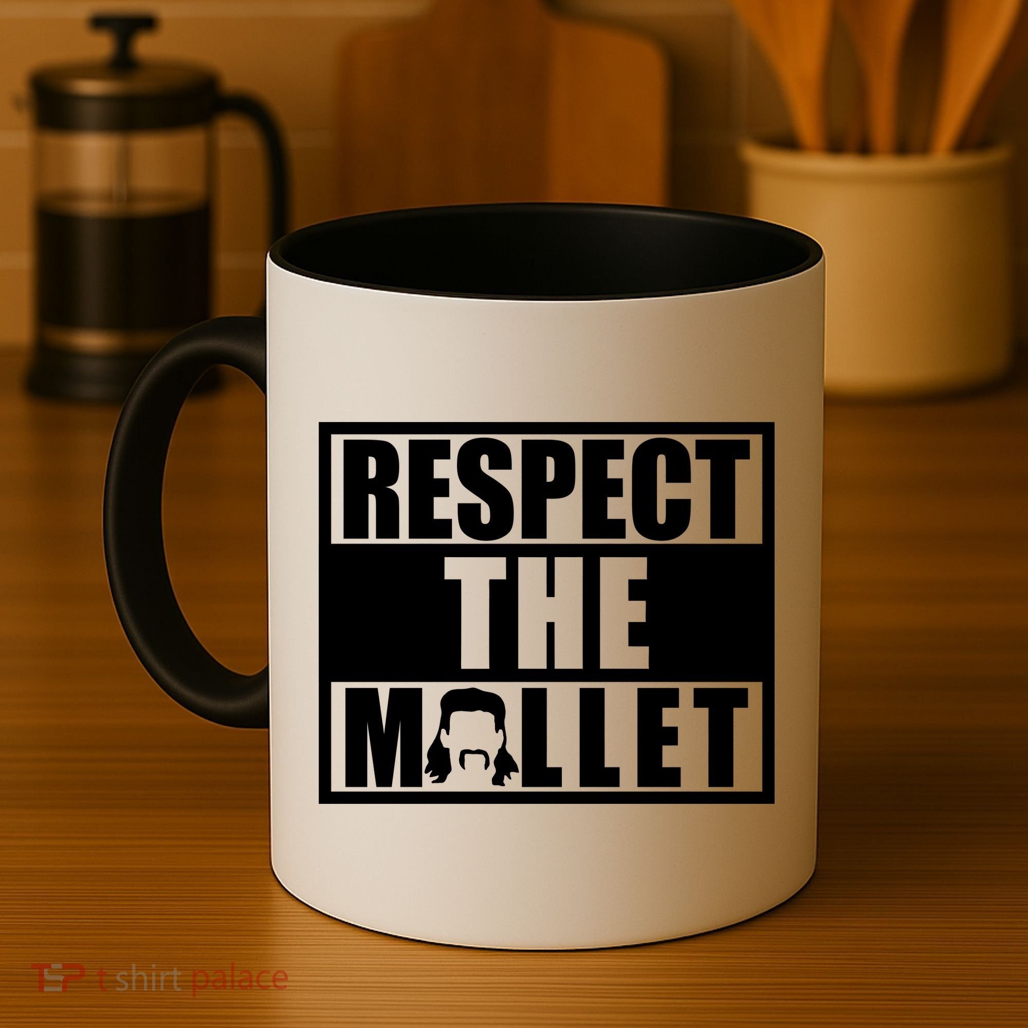 Respect The Mullet Hair Game Box Graphic Coffee Mug