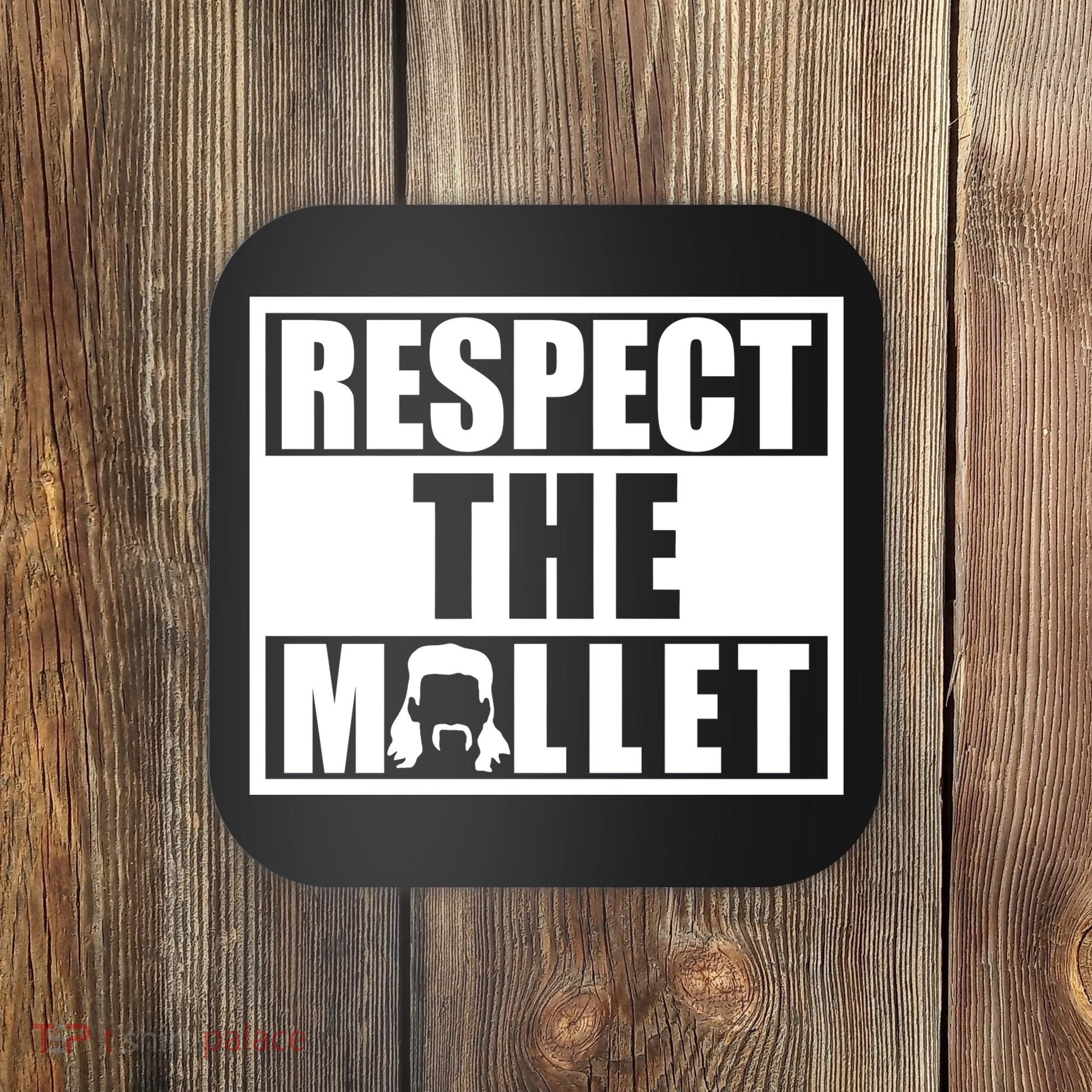 Respect The Mullet Hair Game Box Graphic Coaster