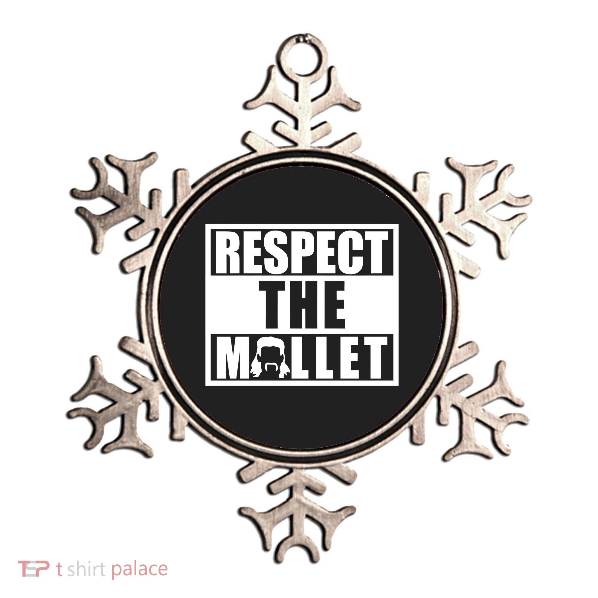 Respect The Mullet Hair Game Box Graphic Ornament