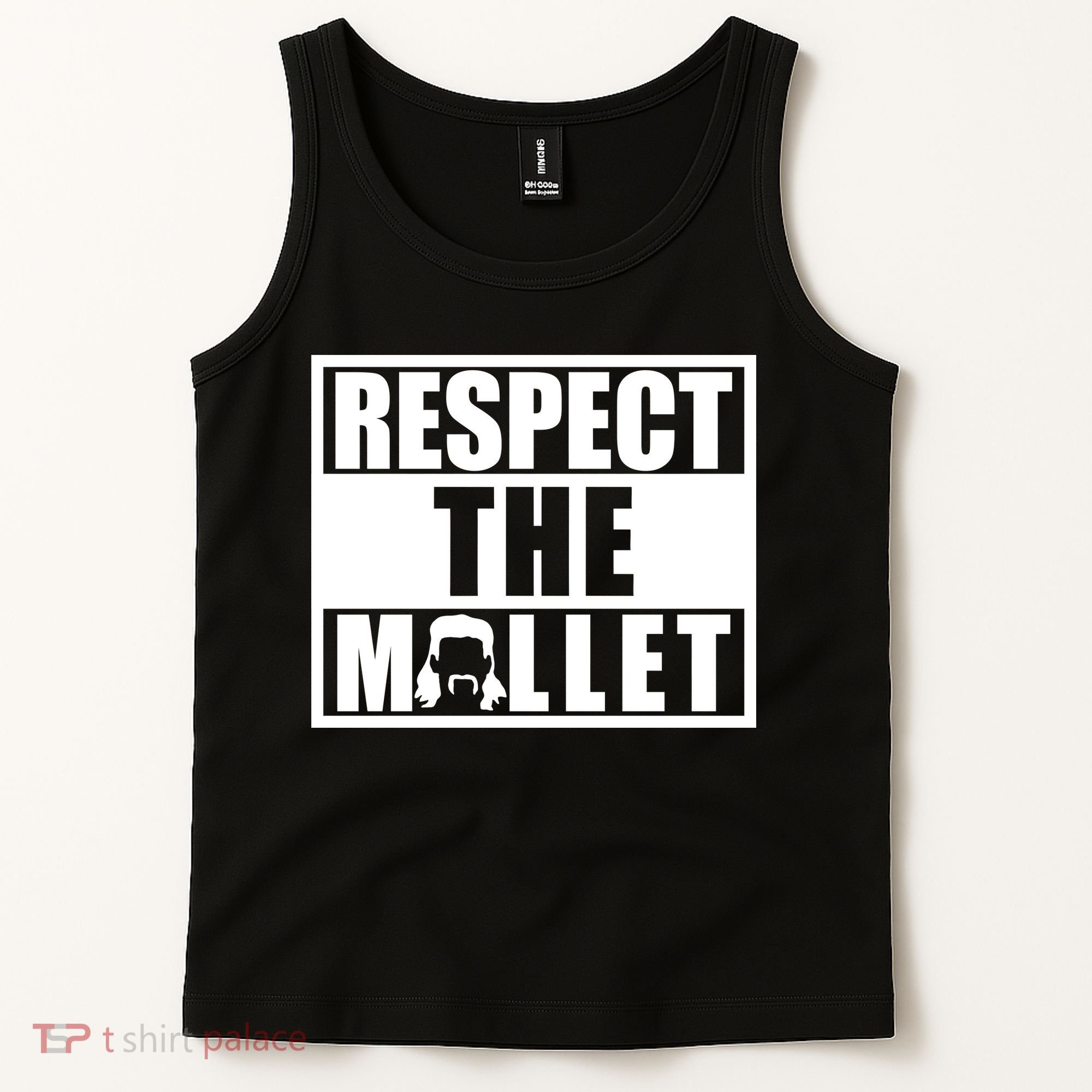 Respect The Mullet Hair Game Box Graphic Tank Top