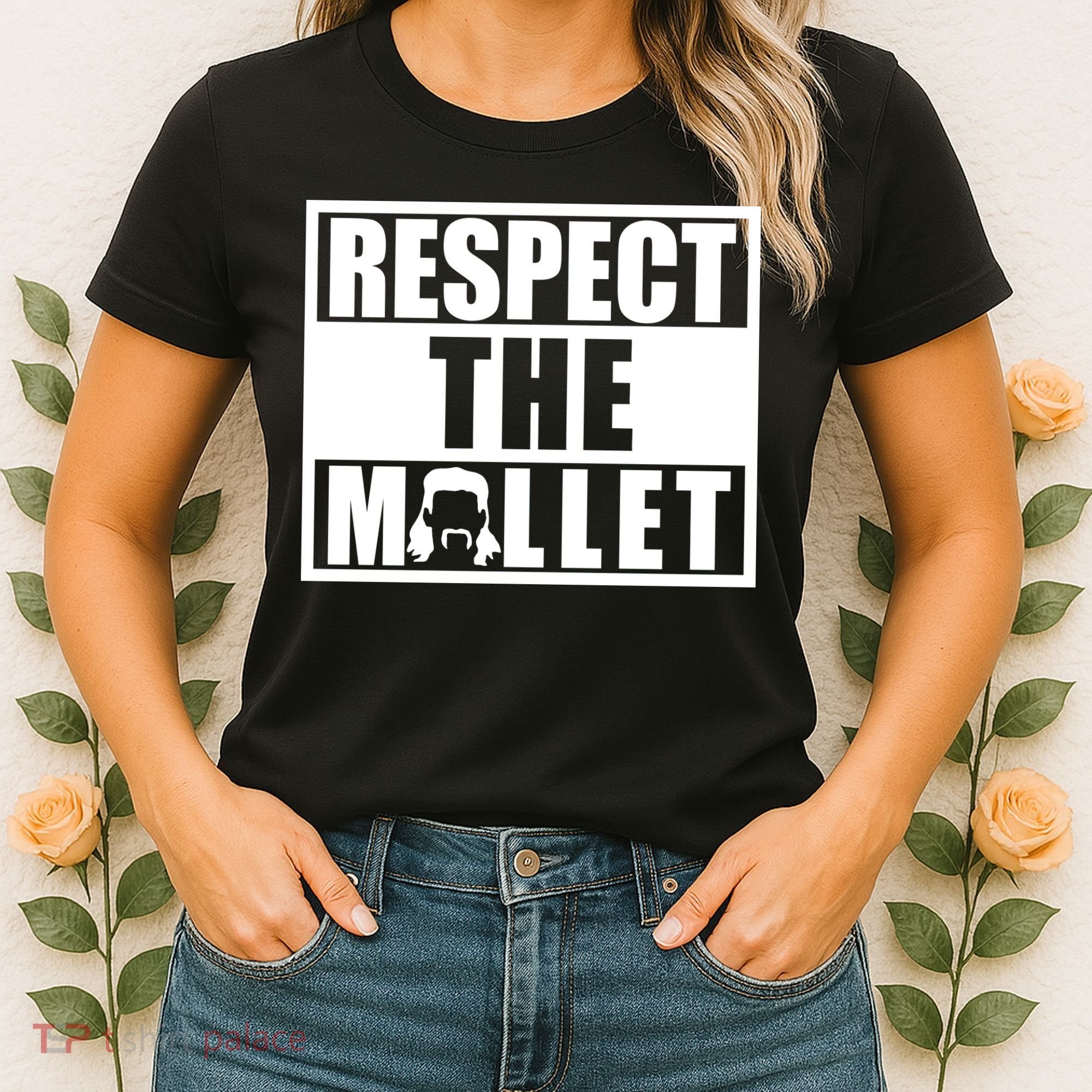 Respect The Mullet Hair Game Box Graphic Women's T-Shirt