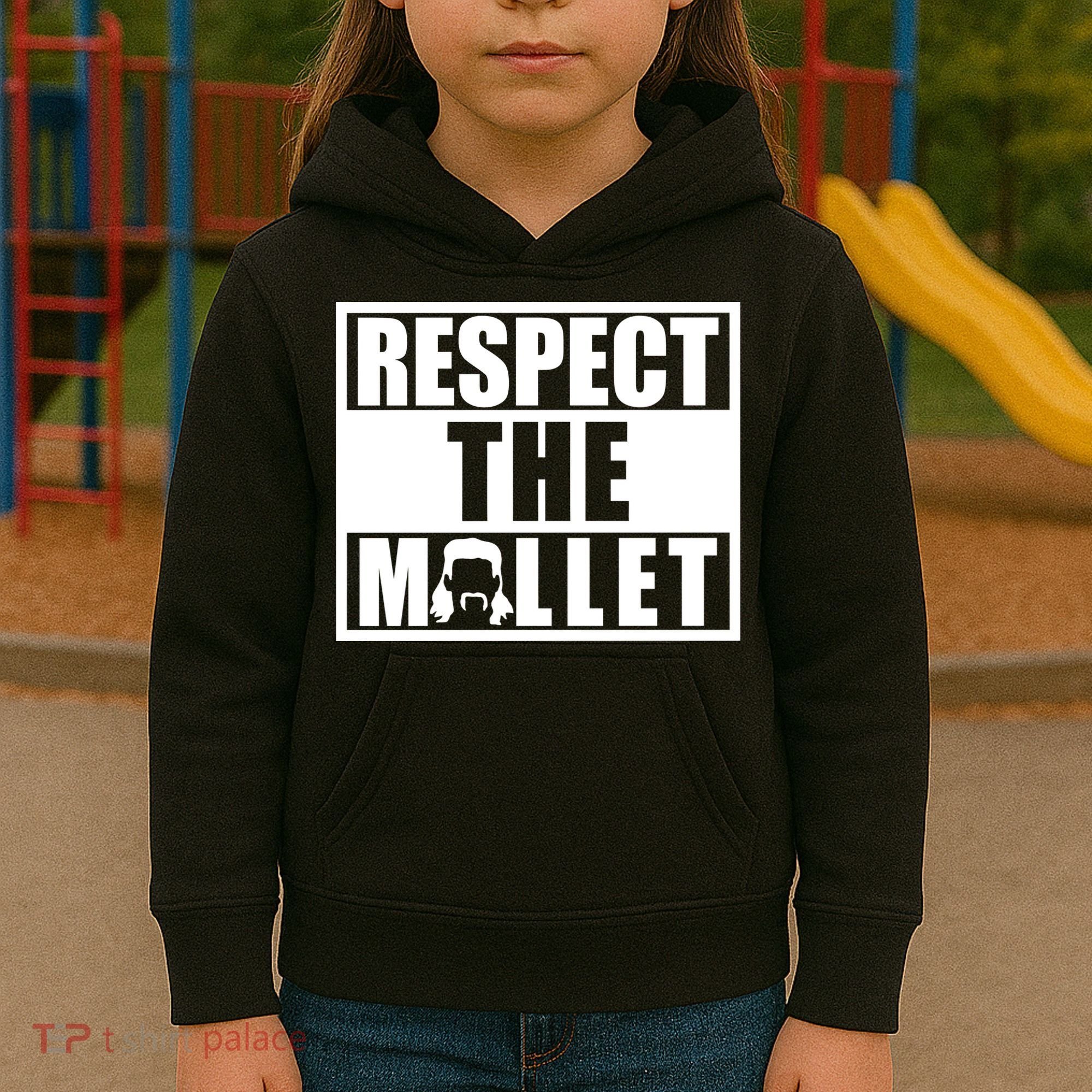 Respect The Mullet Hair Game Box Graphic Kids Hoodie