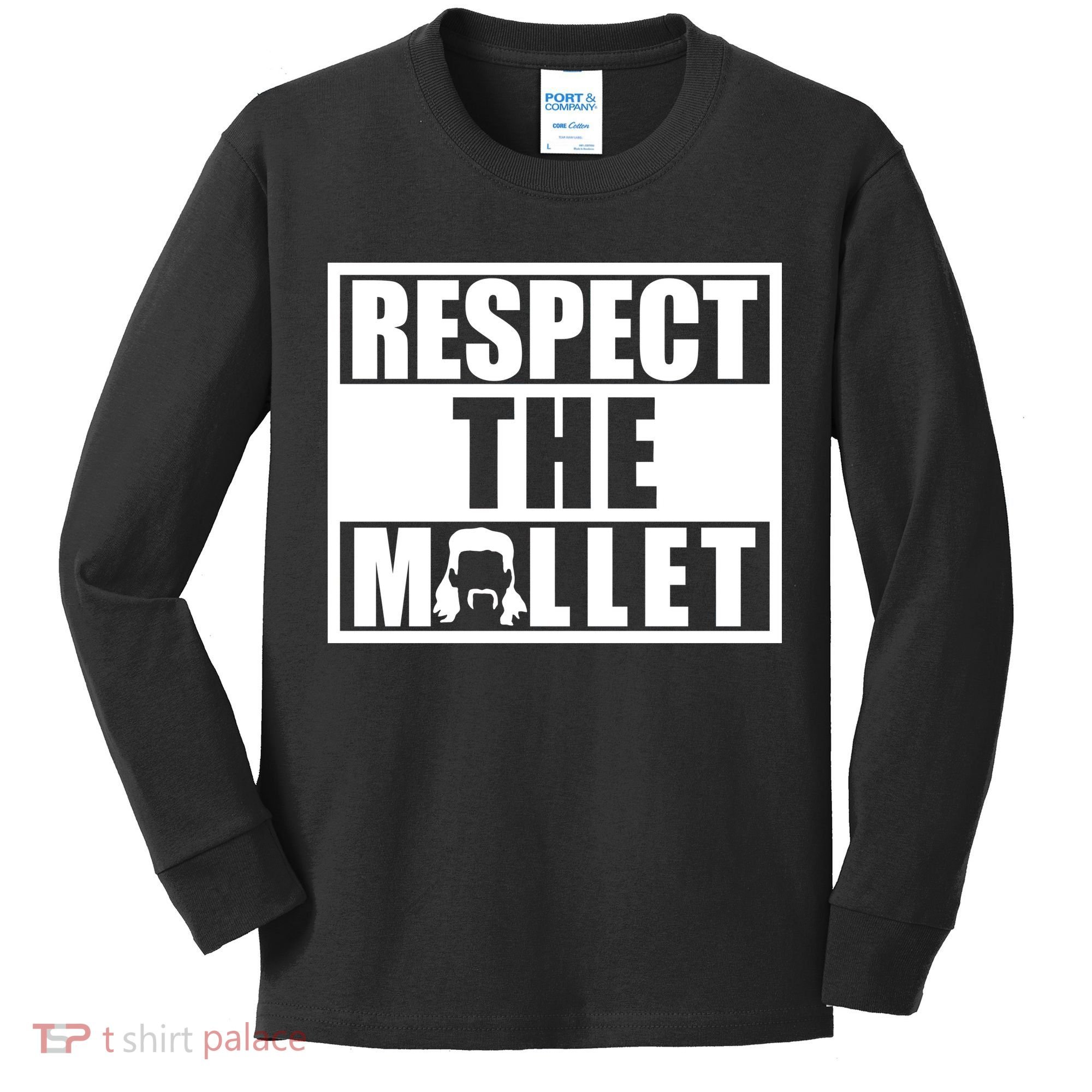 Respect The Mullet Hair Game Box Graphic Kids Long Sleeve Shirt